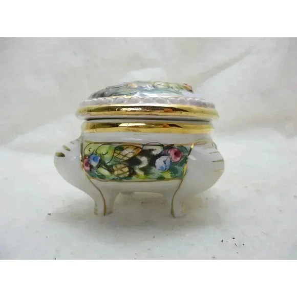 Capodimonte Cherub porcelain box, Snuff Box, Pill Jewelry Trinket jewelry box - Picture 2 of 9